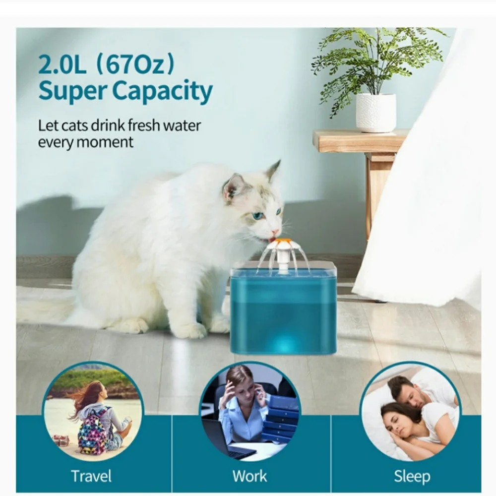 Pet Water Fountain with LED Light